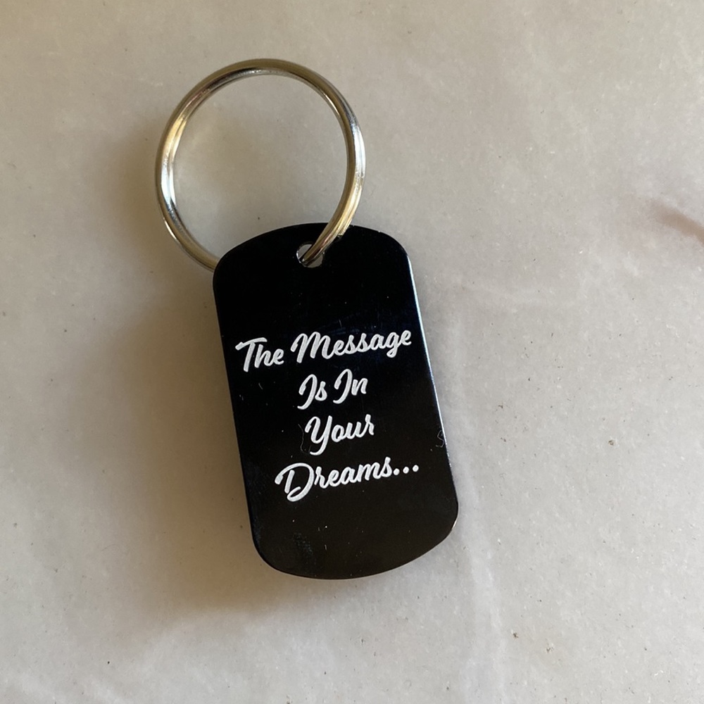 Moon Keychain or necklace with The Message is in your Dreams NWT